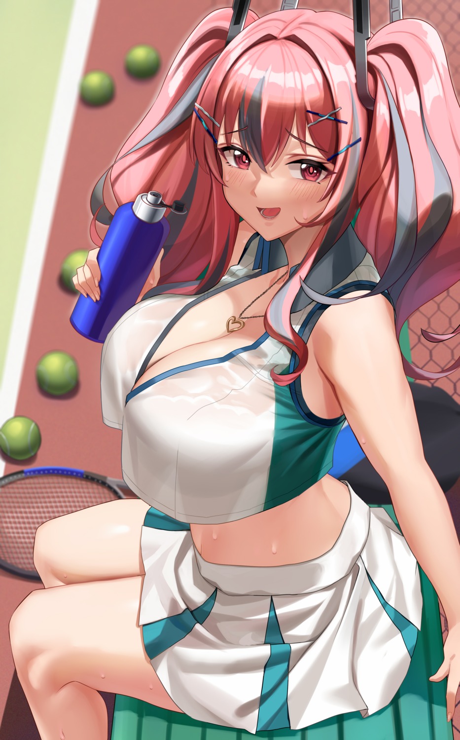 azur_lane bremerton_(azur_lane) piukute062 see_through tennis wet_clothes