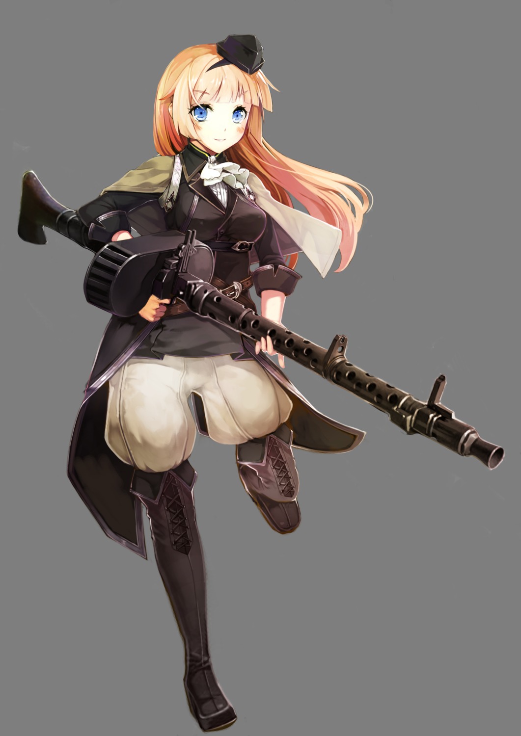 girls_frontline gun mg34_(girls_frontline) spirtie thighhighs transparent_png uniform