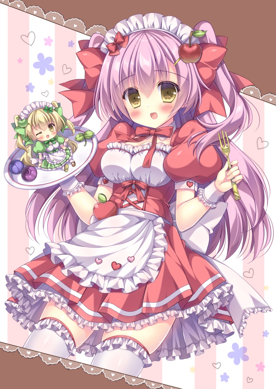 chibi cleavage kouta. maid thighhighs