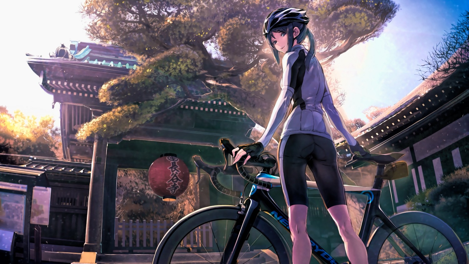 afukuro ass bike_shorts minami_kamakura_koukou_joshi_jitenshabu mori_shiki sabaku_no_tanuki