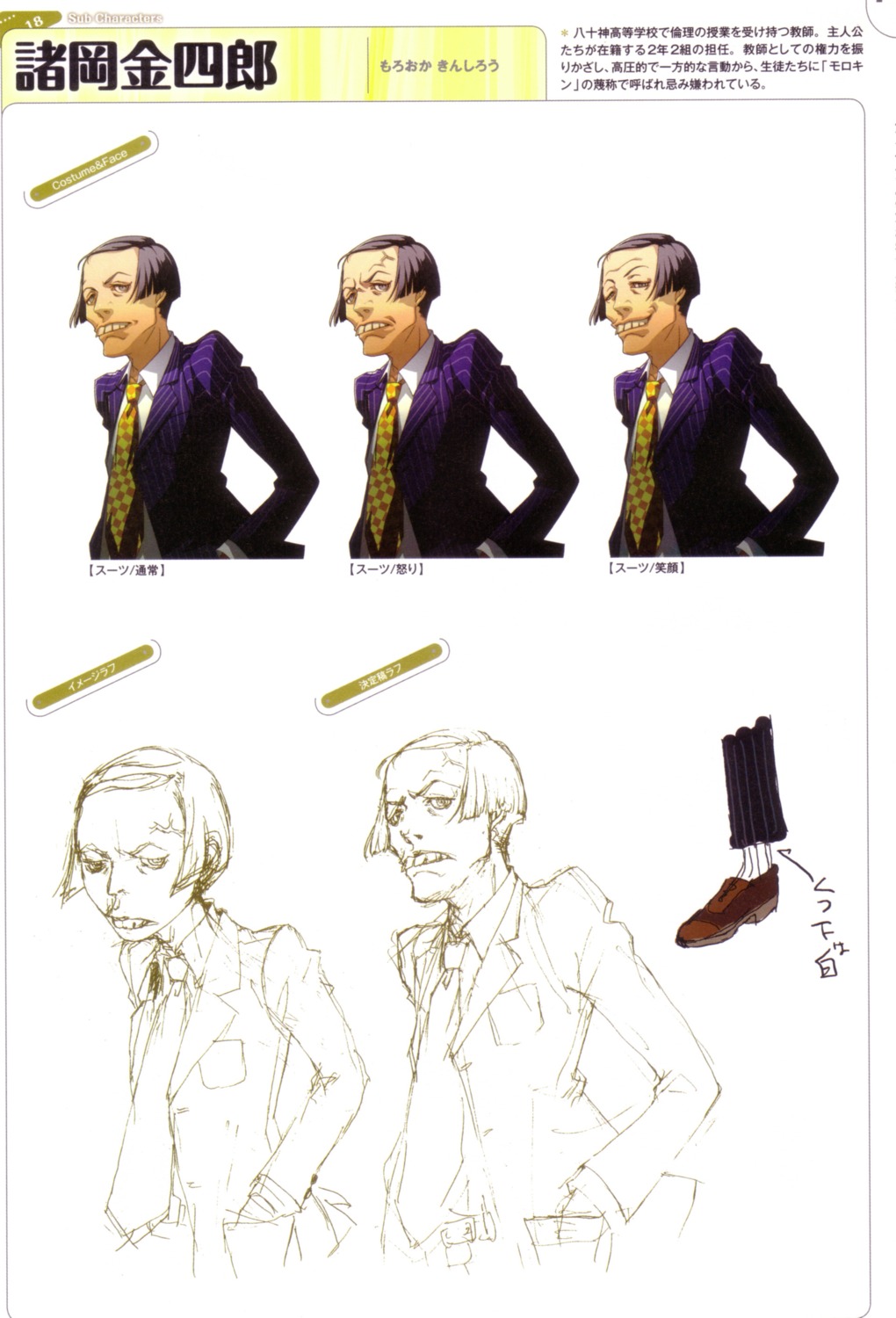 character_design male megaten morooka_inshirou persona persona_4 sketch soejima_shigenori