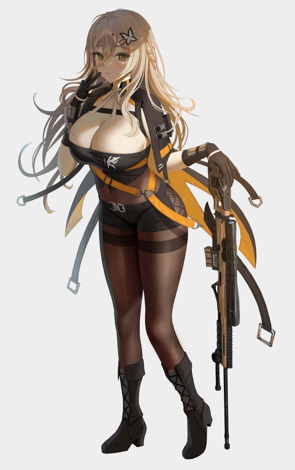 gun heels lee_nabi myabit no_bra pantyhose see_through soul_worker