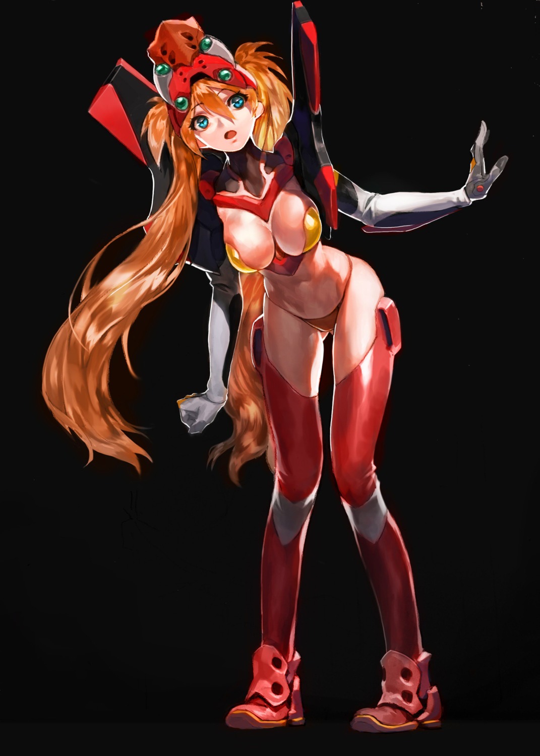 armor bikini_armor cosplay eva_02 neon_genesis_evangelion souryuu_asuka_langley thighhighs yd_(orange_maru)