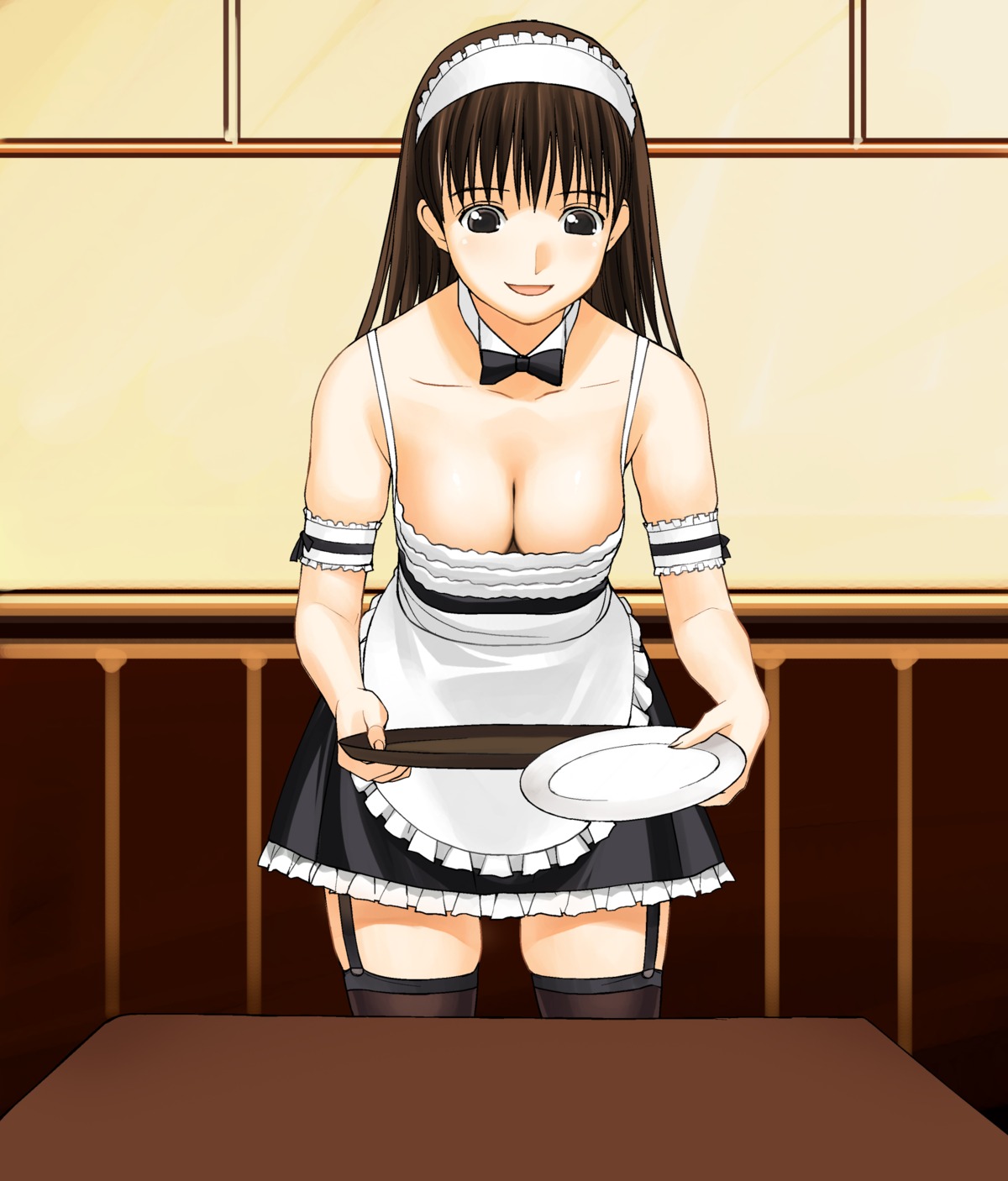 a1 cleavage initial-g maid stockings thighhighs