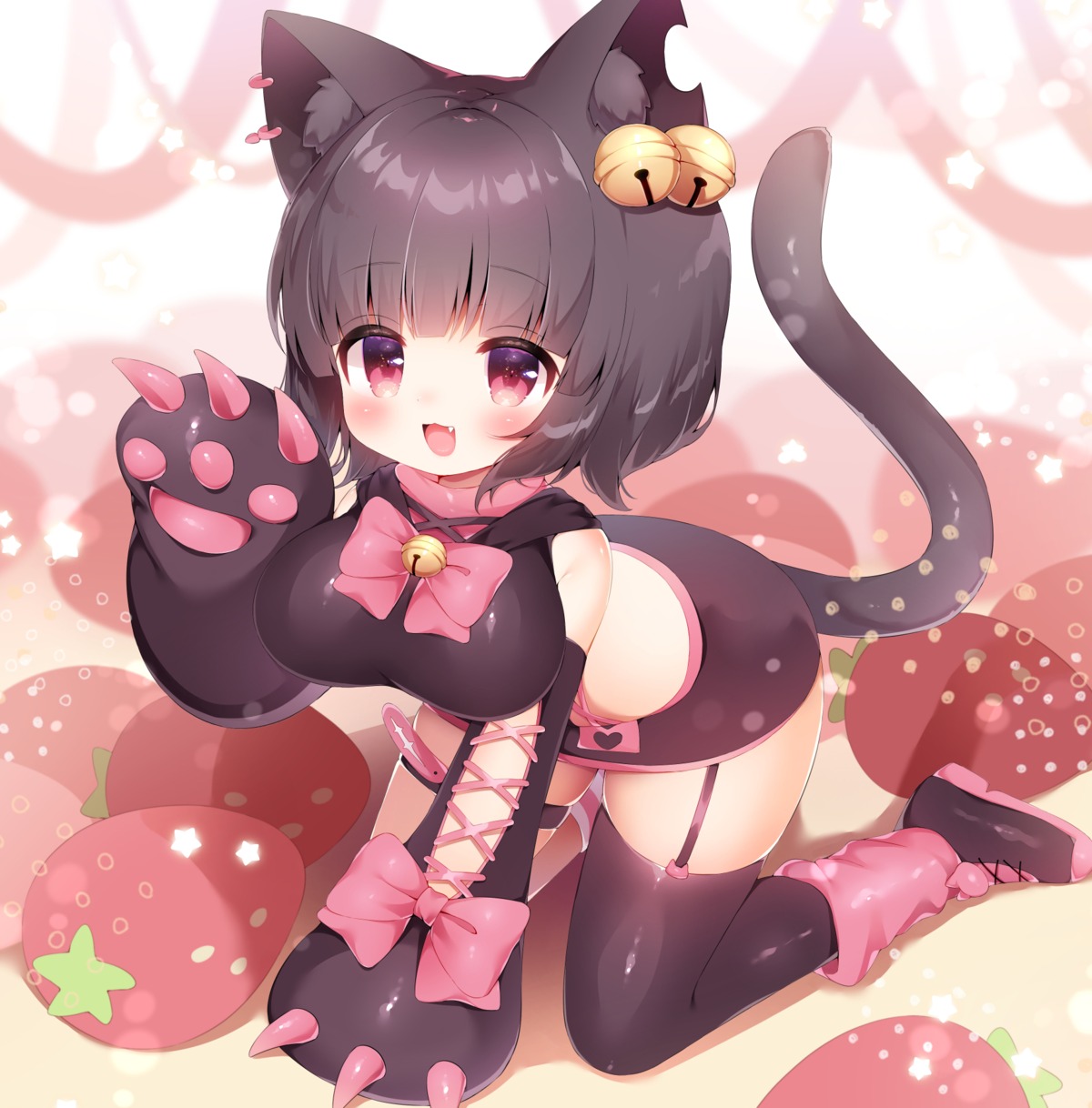 animal_ears garter momozu_komamochi nekomimi stockings tail thighhighs