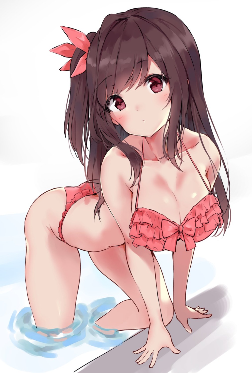 bikini cleavage minikon swimsuits the_idolm@ster the_idolm@ster_shiny_colors tsukioka_kogane wet