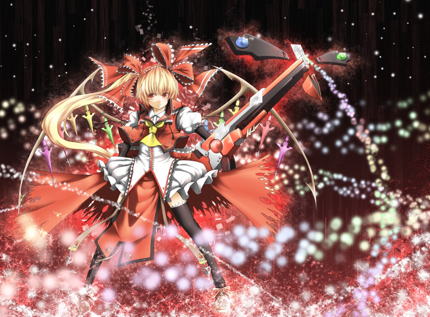 crossover flandre_scarlet guilty_gear gun sutagu thighhighs touhou