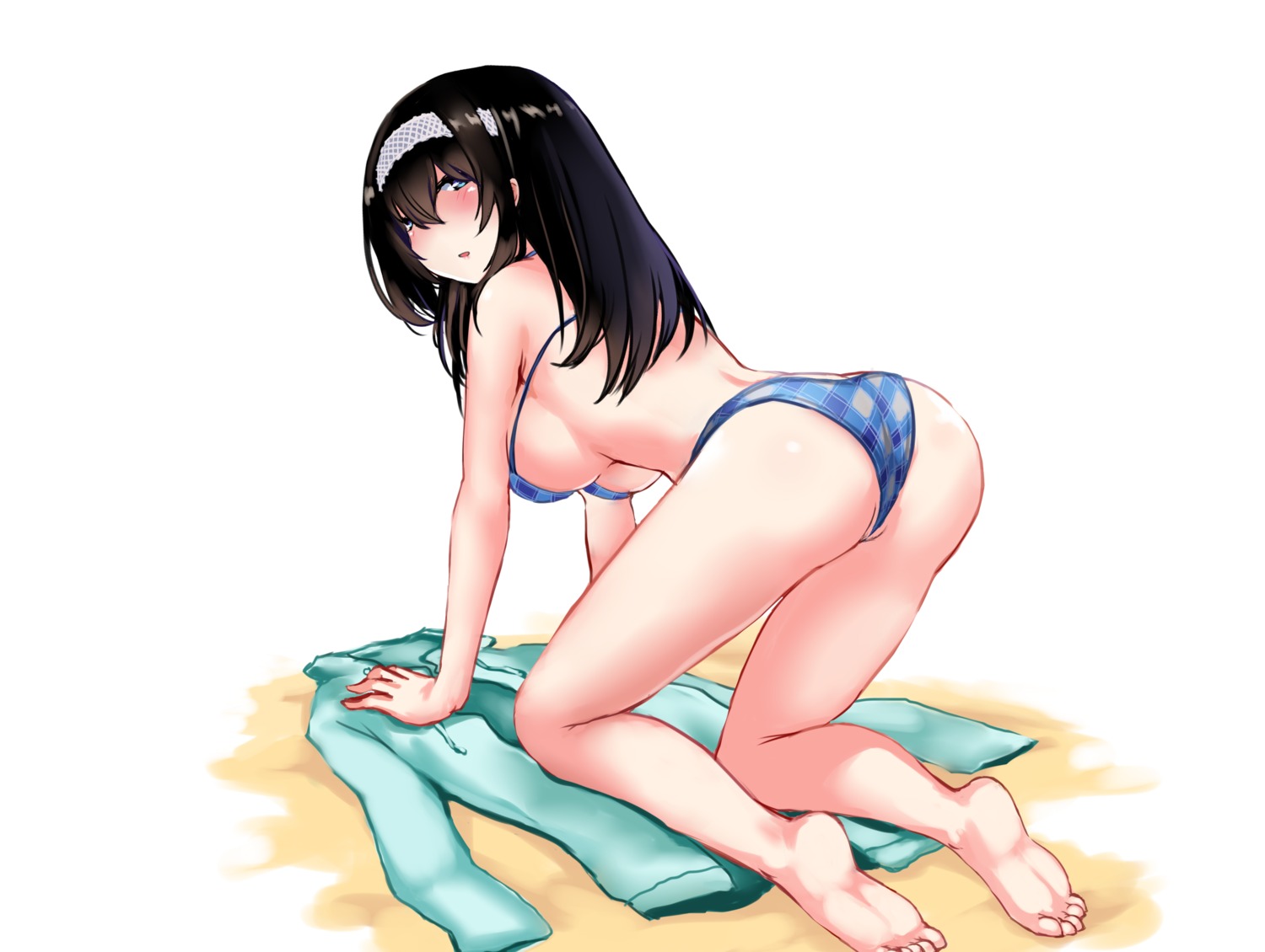 ass bikini hu_sea sagisawa_fumika swimsuits the_idolm@ster the_idolm@ster_cinderella_girls underboob