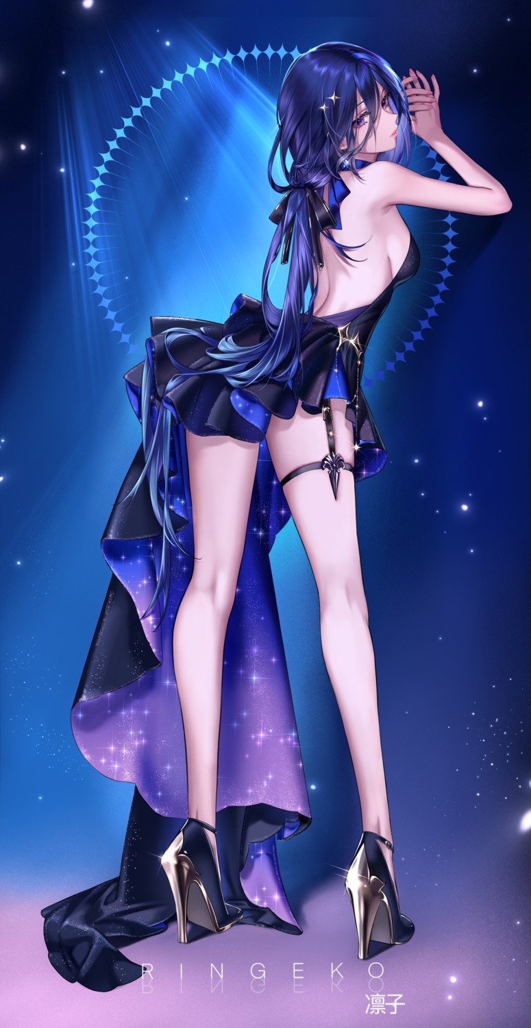 clorinde dress garter genshin_impact heels no_bra ringeko-chan