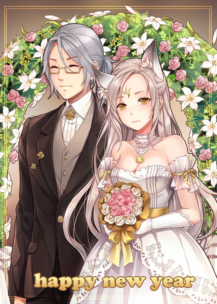 animal_ears cleavage dress j.lili wedding_dress