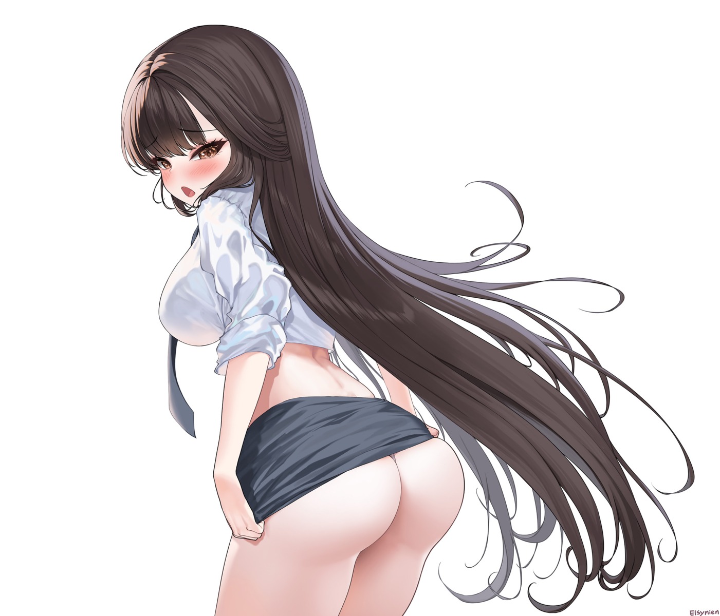 ass goddess_of_victory:_nikke kyo_(user_jpfr5738) marciana seifuku skirt_lift undressing