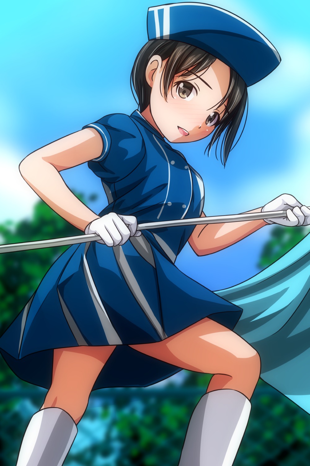 matsunaga_kouyou skirt_lift uniform