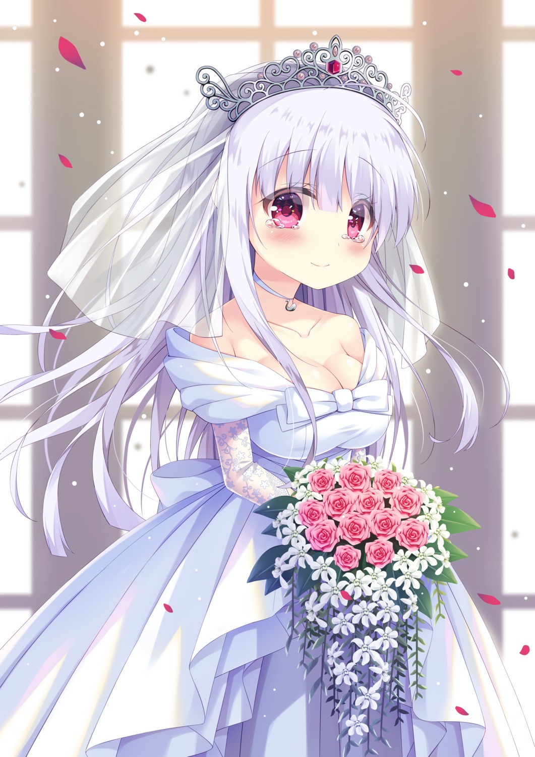 azur_lane cleavage cygnet_(azur_lane) dress satsuki_yukimi wedding_dress