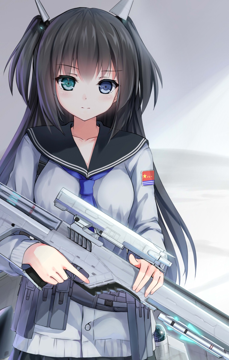 gun heterochromia seifuku yuri_shoutu