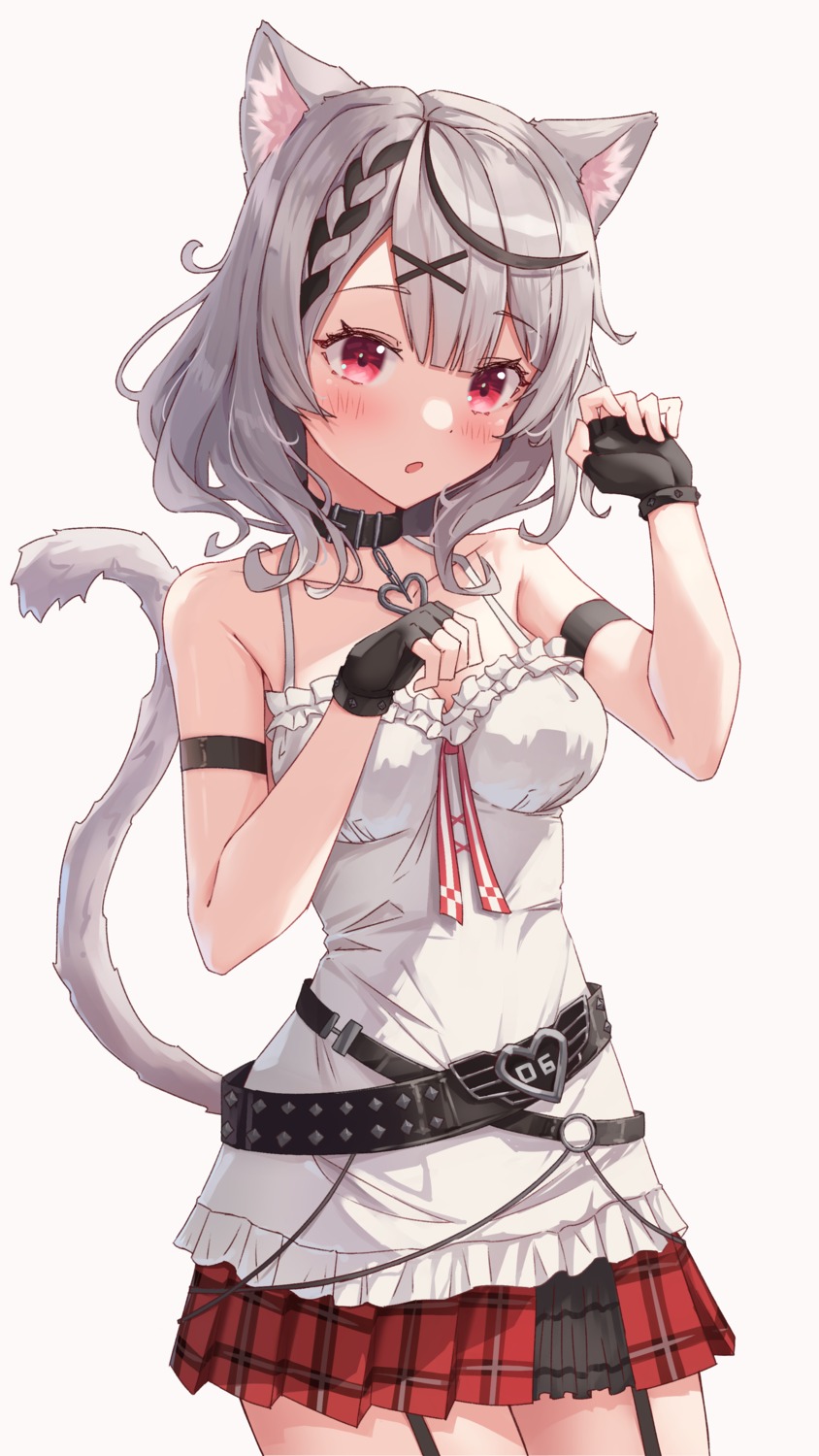 animal_ears cleavage hololive nekomimi sakamata_chloe shironekokfp tail