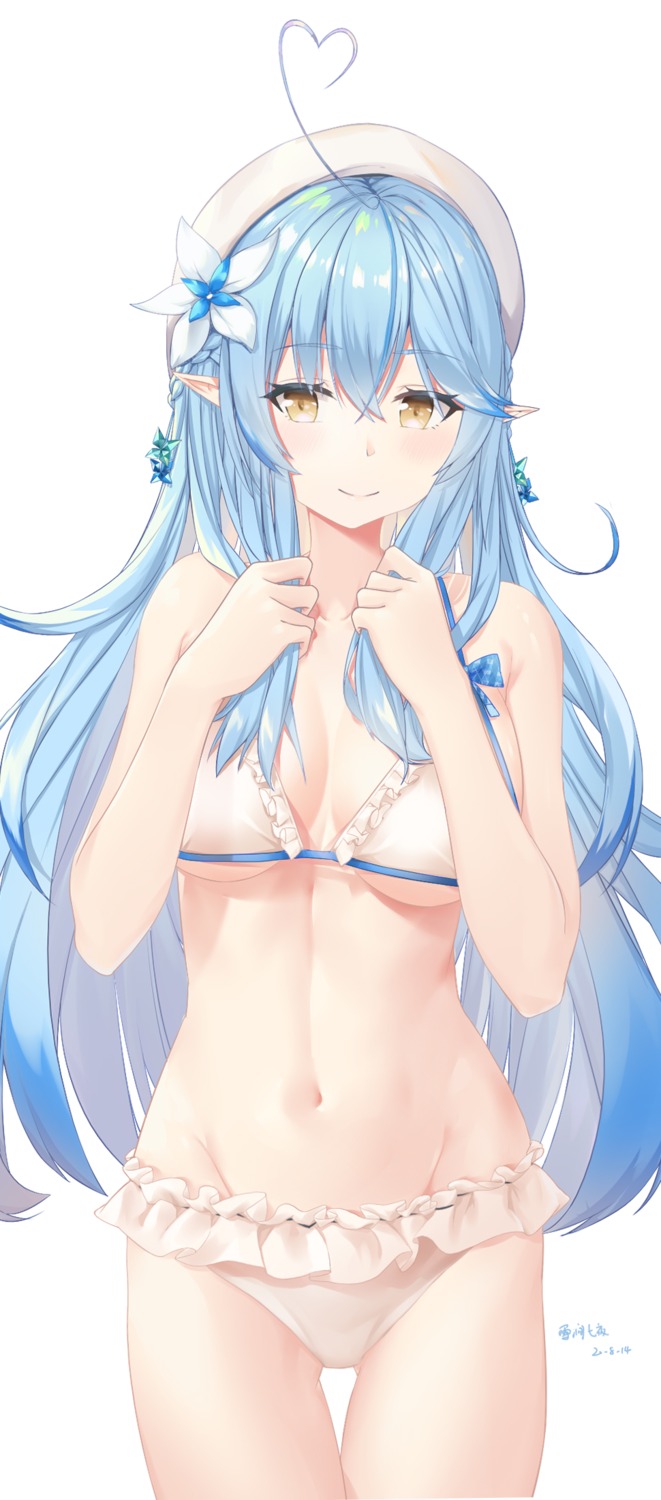 bikini elf hololive pointy_ears swimsuits xuejian_qiye yukihana_lamy