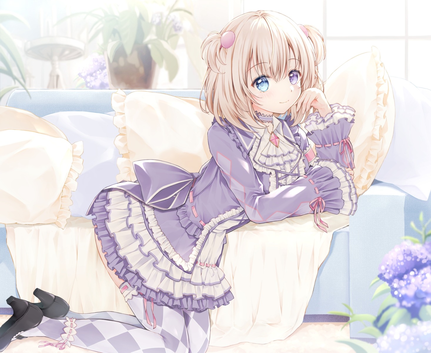 dress heels heterochromia lolita_fashion maya_(tirolpop) thighhighs