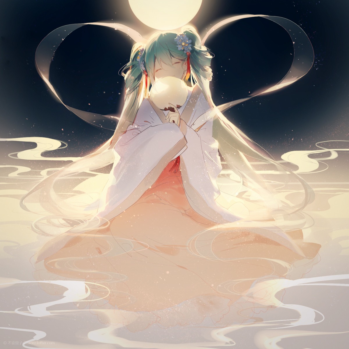 asian_clothes chuushuu_meigetsu_miku hatsune_miku rella vocaloid