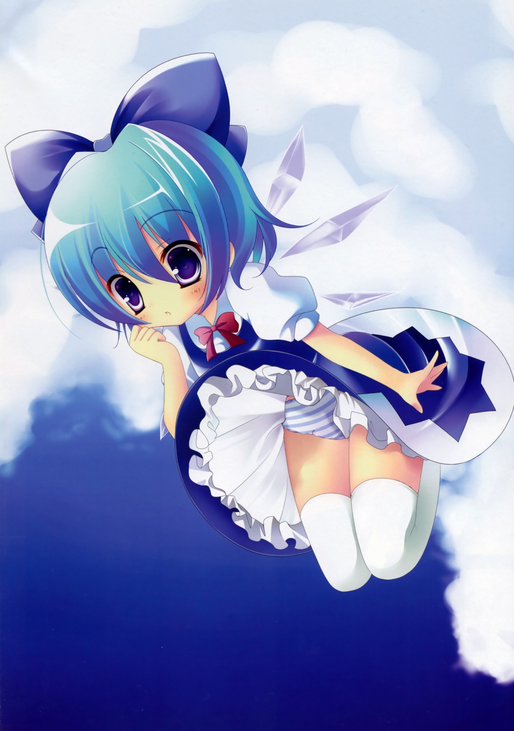 cirno kino kinokonomi pantsu shimapan thighhighs touhou