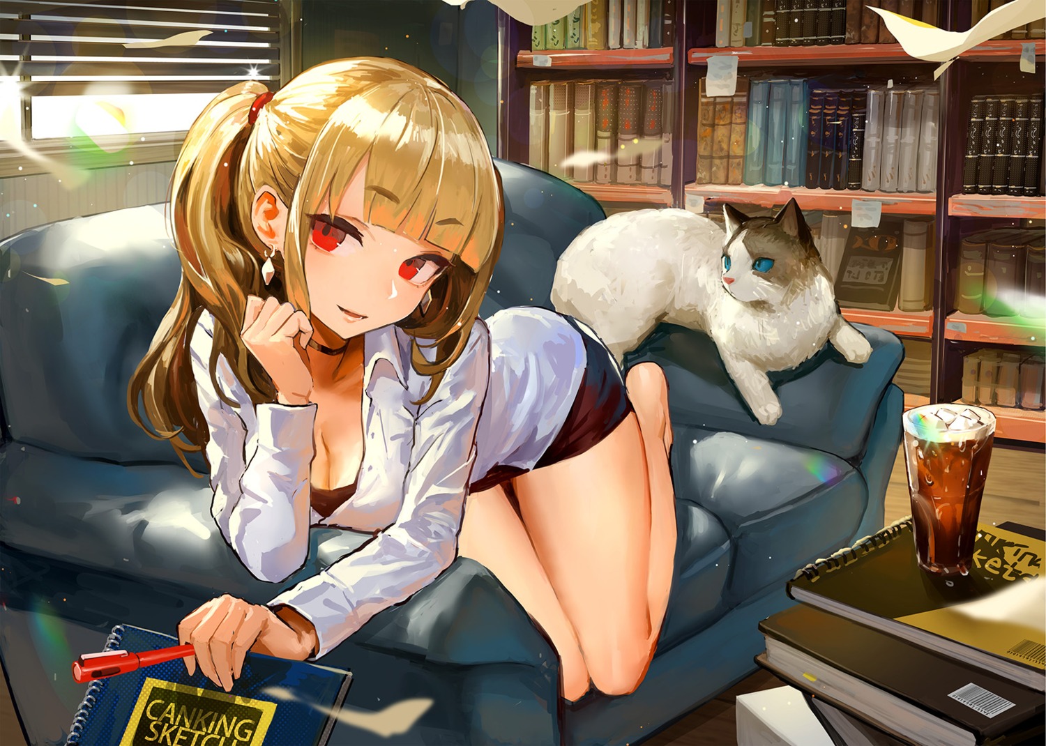 cleavage danann dress_shirt neko open_shirt