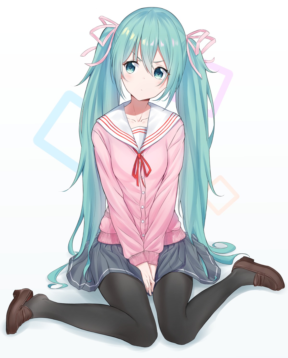 bibboss39 hatsune_miku heels pantyhose seifuku sweater vocaloid