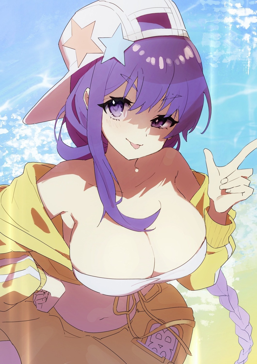 bb_(fate/extra_ccc) bikini_top c2h76_5 cleavage fate/grand_order open_shirt swimsuits