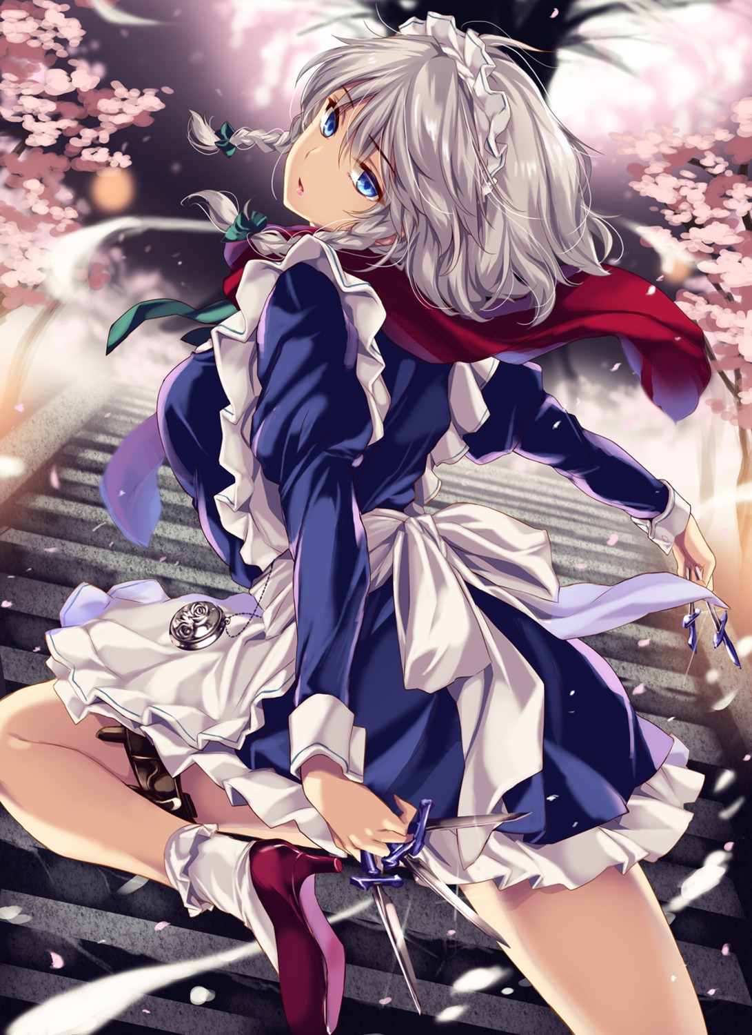 duplicate heels izayoi_sakuya maid monety touhou weapon