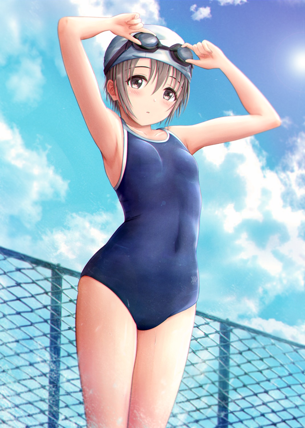 masuku_(saint_mask) megane otokura_yuuki school_swimsuit swimsuits the_idolm@ster the_idolm@ster_cinderella_girls