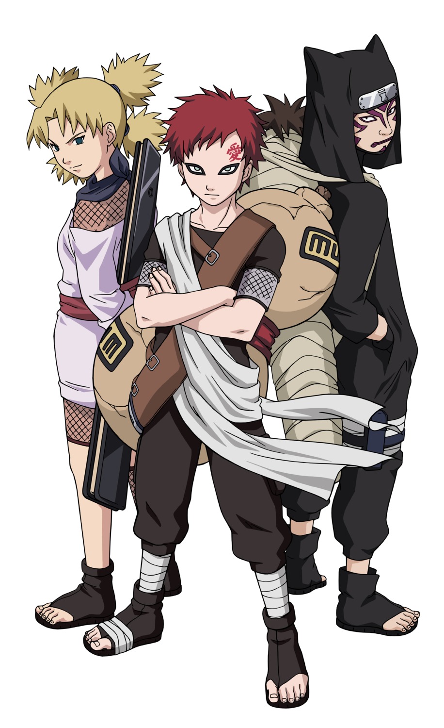 gaara kankuro naruto temari_(naruto) vector_trace