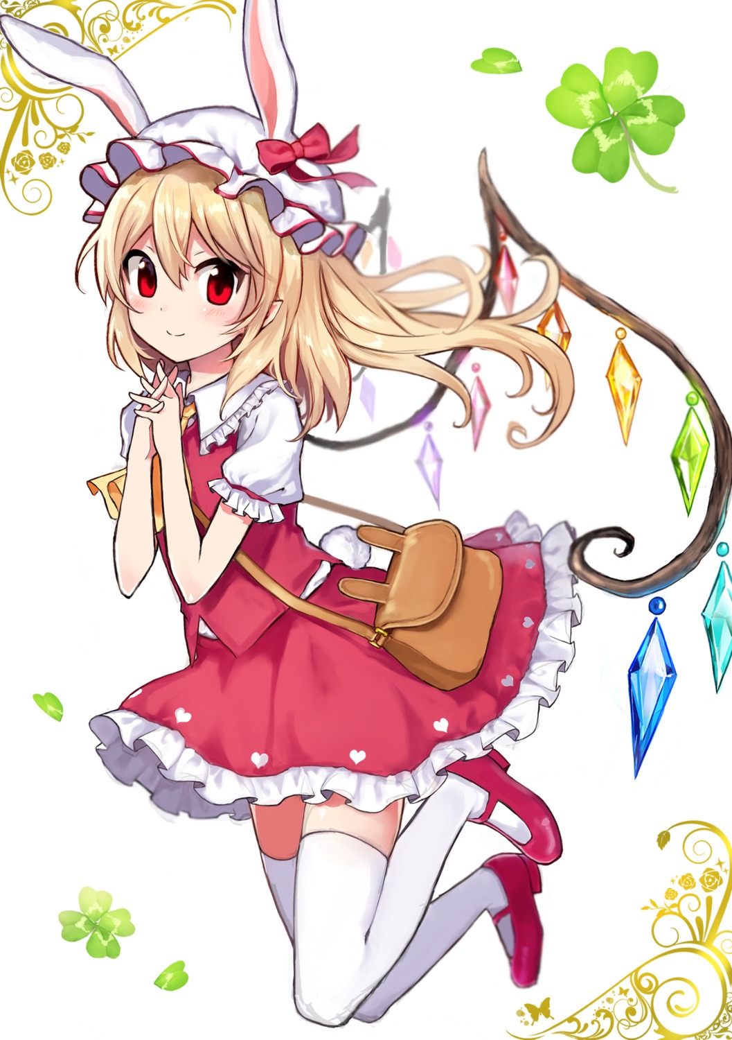 animal_ears bunny_ears flandre_scarlet tail thighhighs touhou wings yada_(xxxadaman)