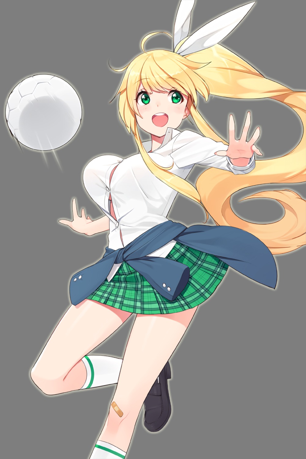 bandaid kamo_kamen open_shirt seifuku soccer soccer_spirits transparent_png