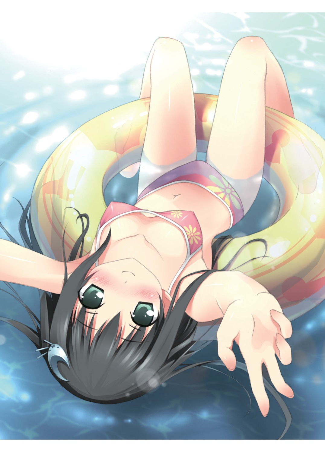 amesarasa bikini chiyokawa_rin cuffs digital_version erect_nipples kantoku swimsuits wet