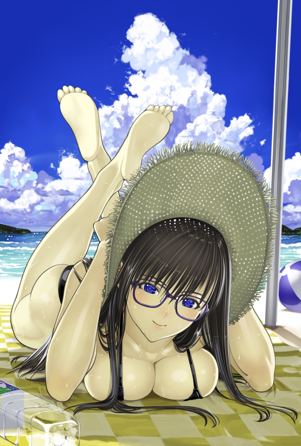 bikini cleavage feet megane nakaba_reimei swimsuits wet