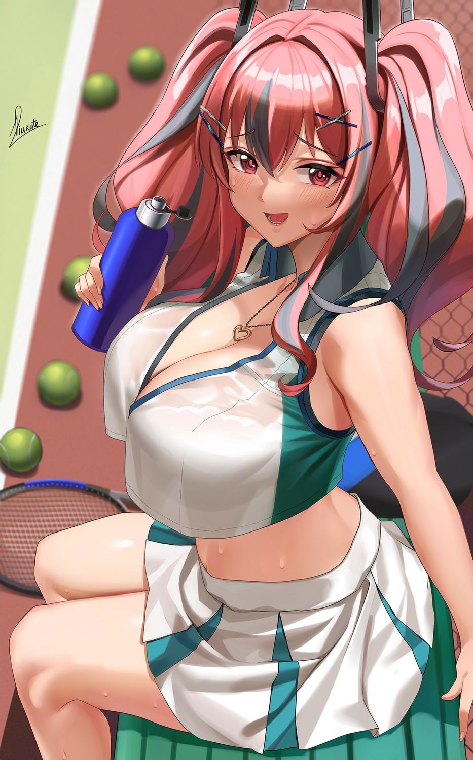 azur_lane bremerton_(azur_lane) piukute062 see_through tennis wet_clothes