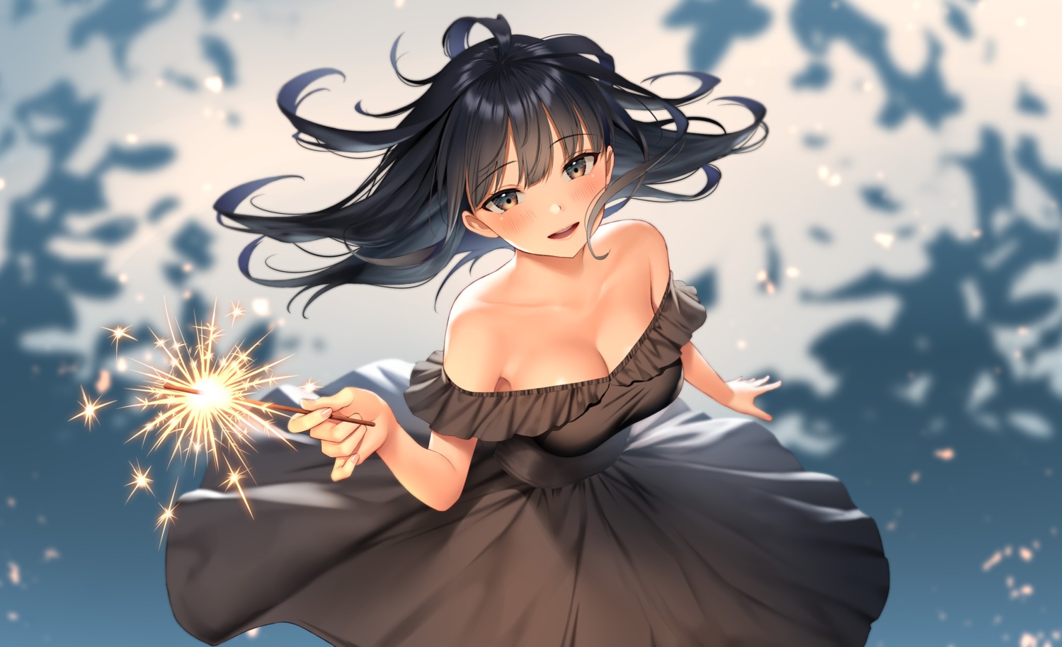 dress no_bra open_shirt re:shimashima skirt_lift