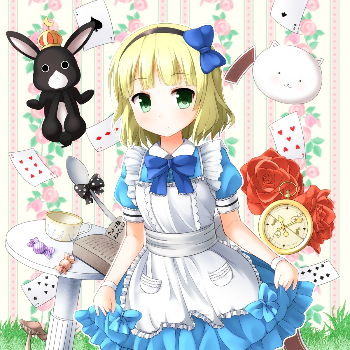 alice_in_wonderland anko_(gochiusa) cosplay dress faubynet gochuumon_wa_usagi_desu_ka? kirima_sharo tippy_(gochiusa)