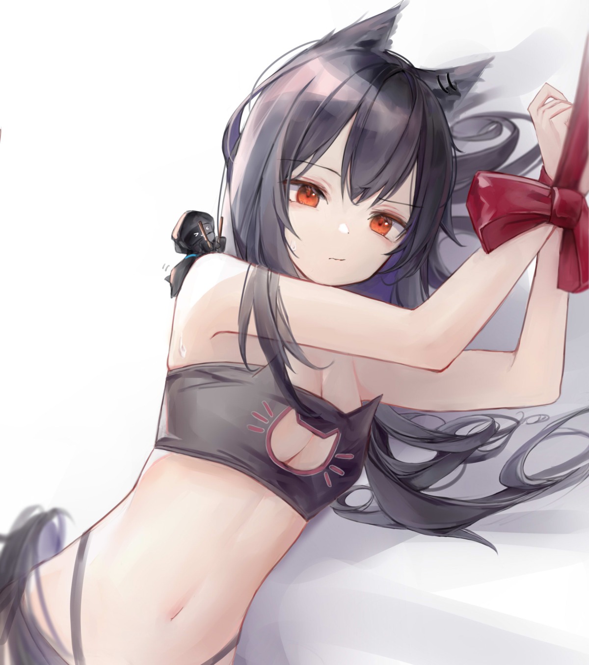 0_(znanimo) animal_ears arknights bondage bra pantsu tail texas_(arknights)