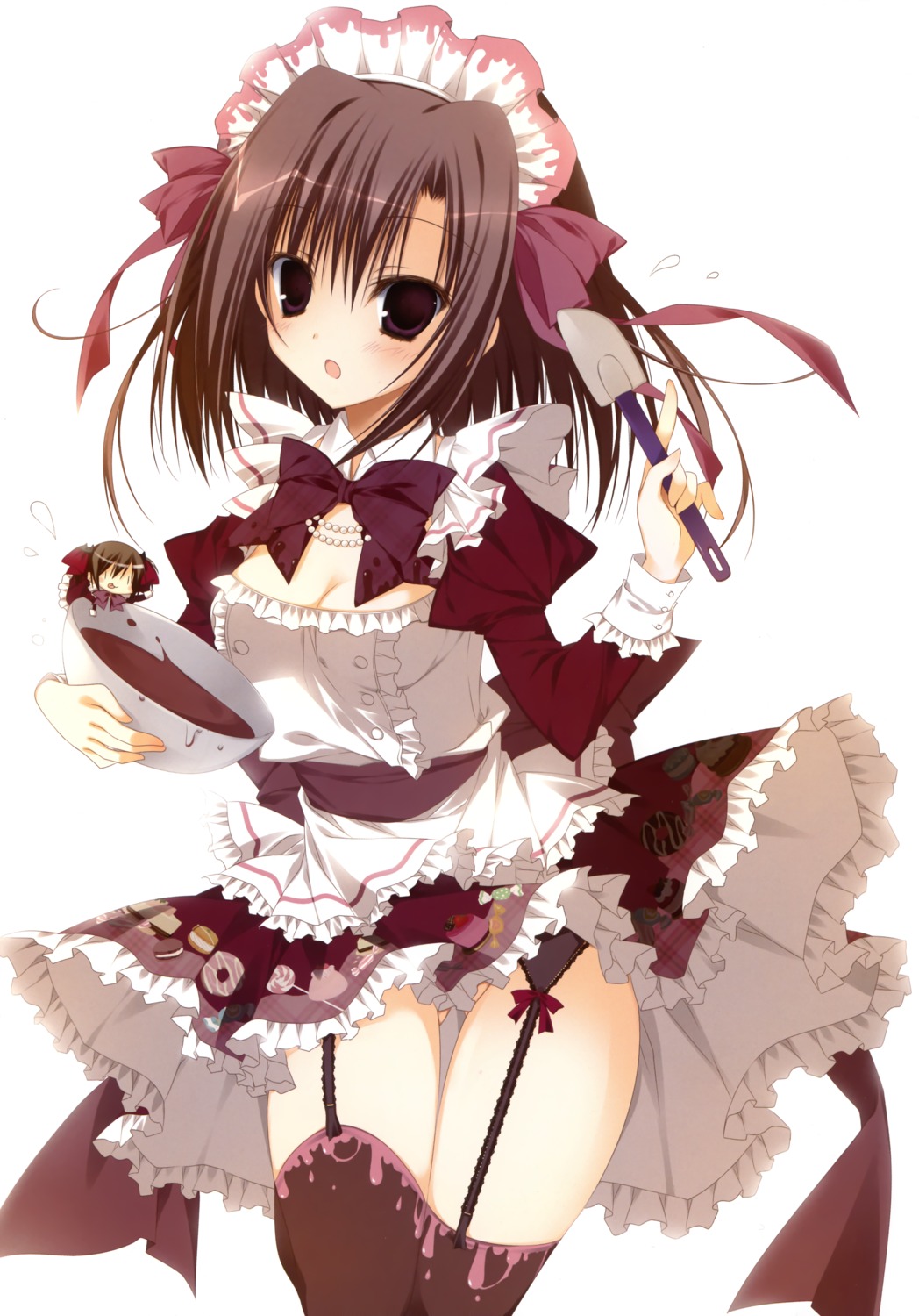 cleavage ebiten garter_belt inugami_kira maid nopan stockings thighhighs todayama_izumiko