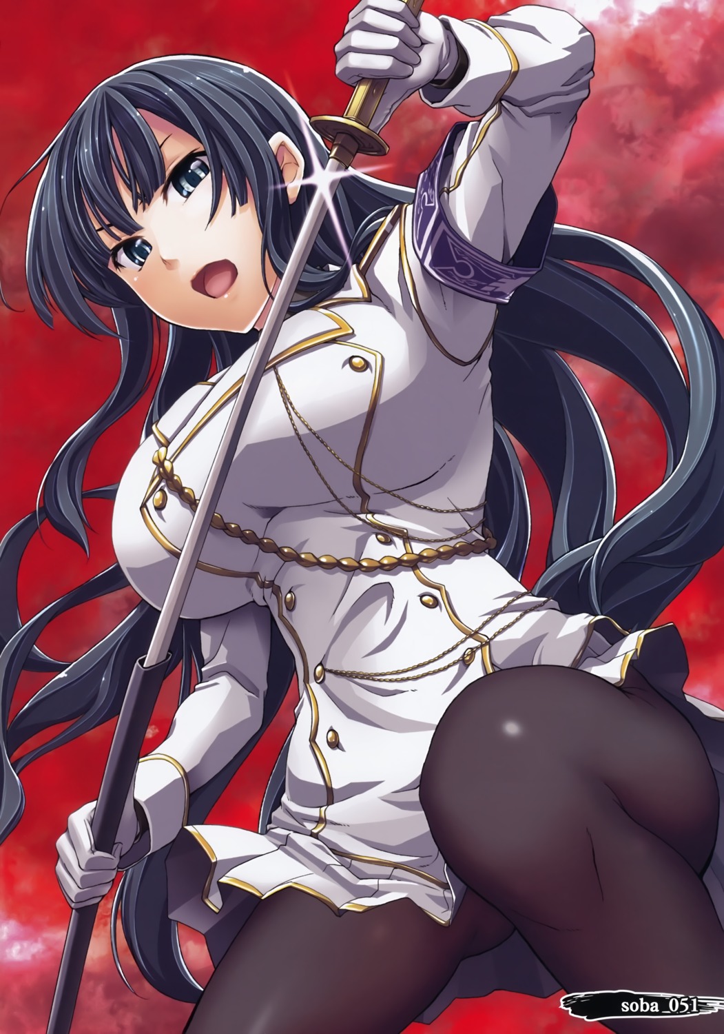 ikaruga pantyhose screening senran_kagura soba sword uniform