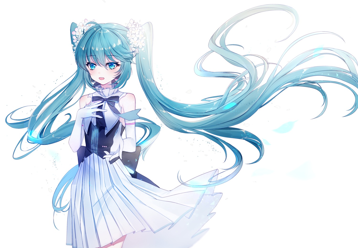 baocaizi dress hatsune_miku hatsune_miku_symphony skirt_lift vocaloid