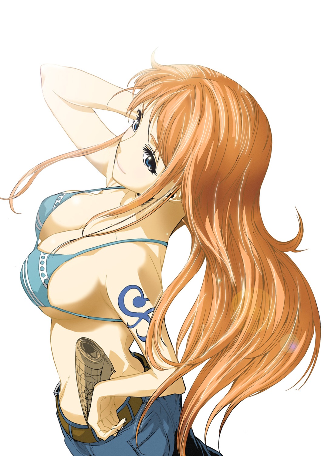 bikini_top cleavage jpeg_artifacts nami one_piece sagatsune swimsuits