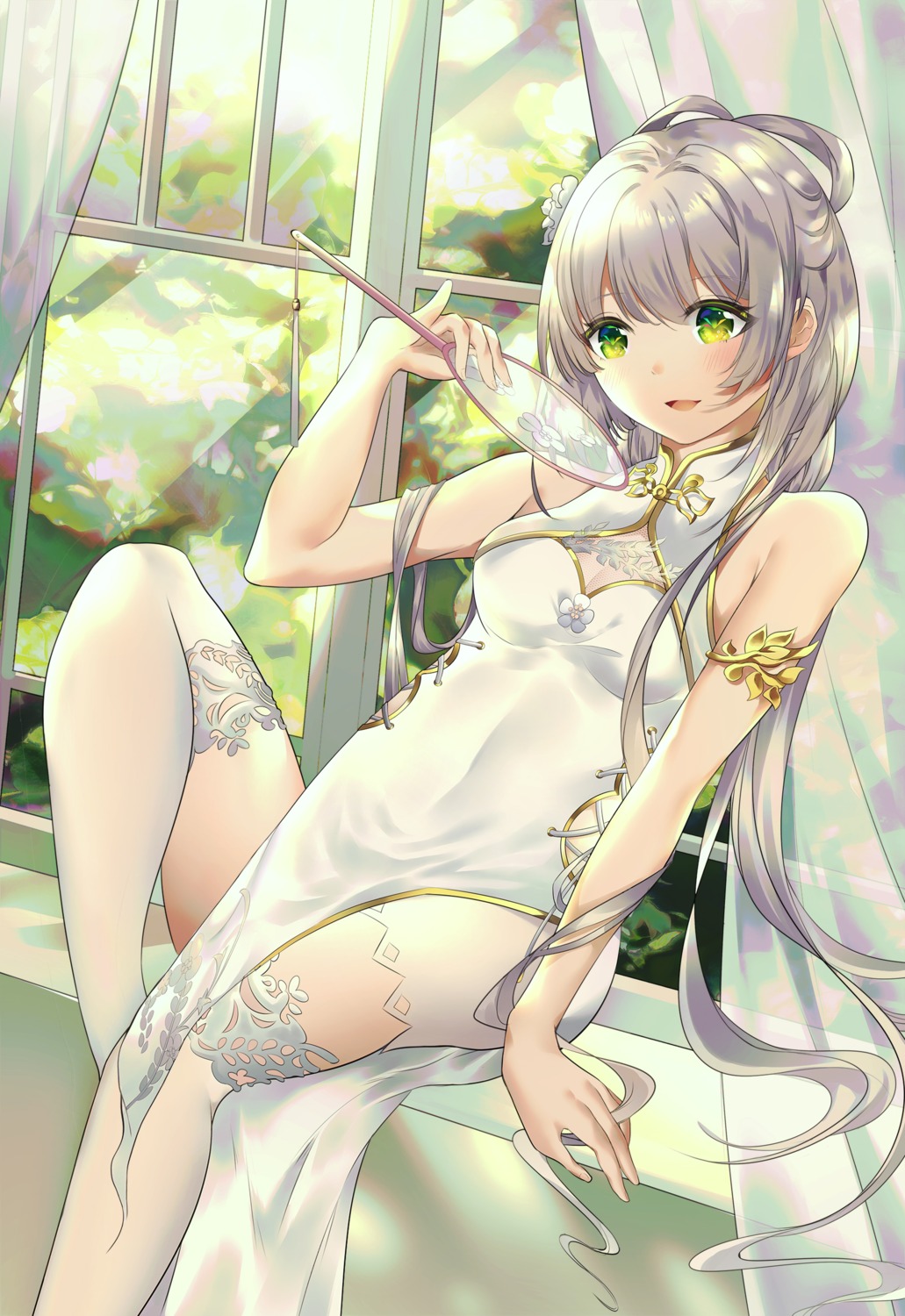 chinadress cleavage luo_tianyi rhea_(0u0) thighhighs vocaloid