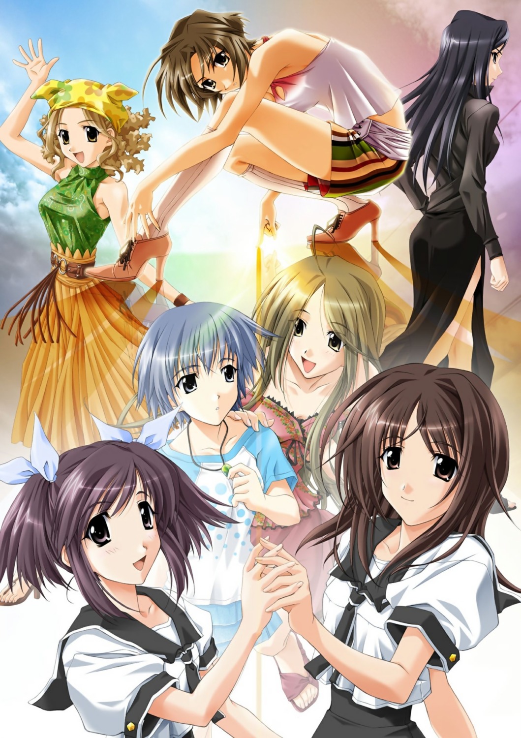 kashima_mifu kashima_neo kitahara_nayuta kodama_hibiki kurosu_kanata matsuo_yukihiro memories_off momose_tamaki narumi_isako omoide_ni_kawaru_kimi_memories_off seifuku