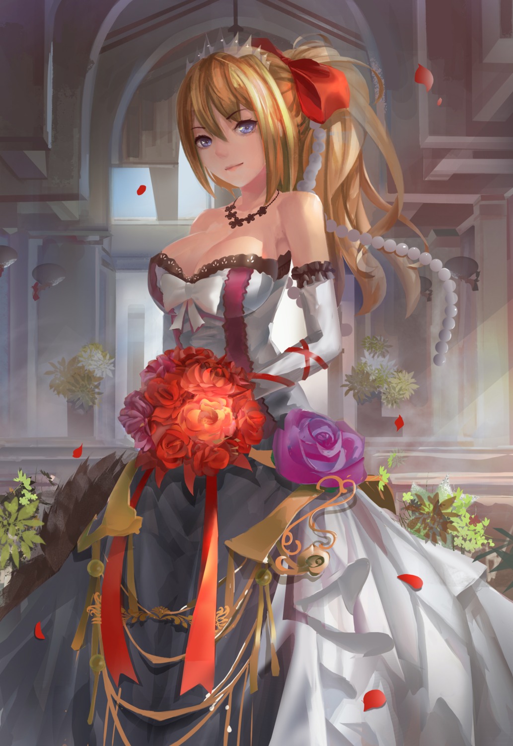 cleavage dress lexington_(zhanjianshaonv) magician_(china) wedding_dress zhanjianshaonv