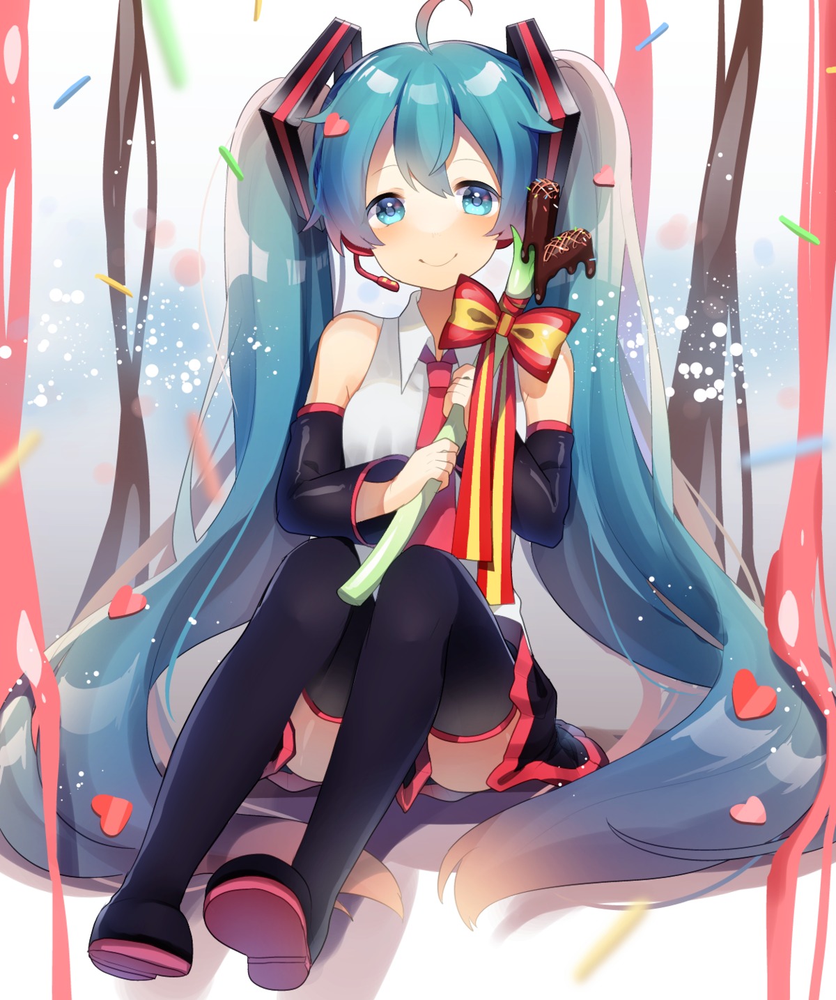 hatsune_miku thighhighs uiyuzo valentine vocaloid