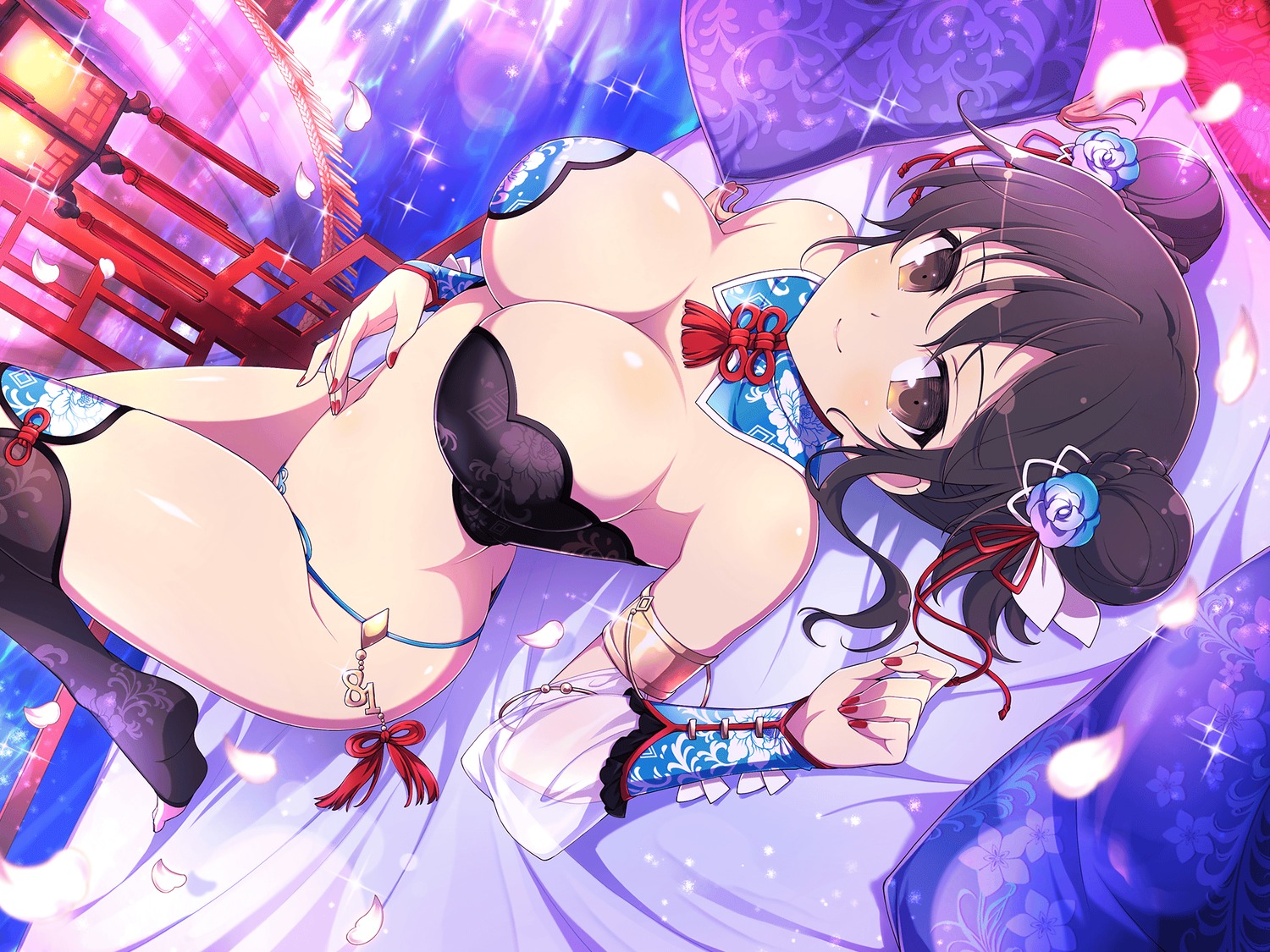 asian_clothes asuka_(senran_kagura) bra pantsu senran_kagura senran_kagura:_new_link thighhighs yaegashi_nan