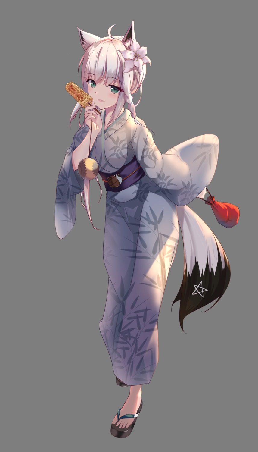 animal_ears asakawa hololive hololive_gamers kitsune shirakami_fubuki tail transparent_png yukata