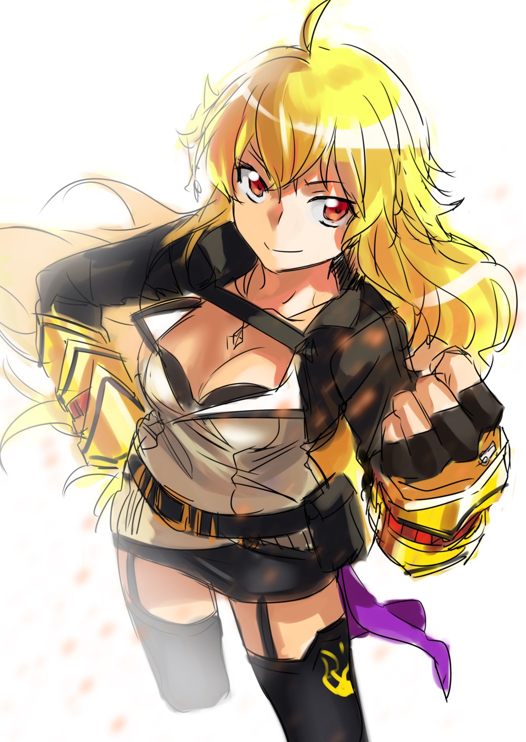 cleavage laori rwby stockings thighhighs yang_xiao_long