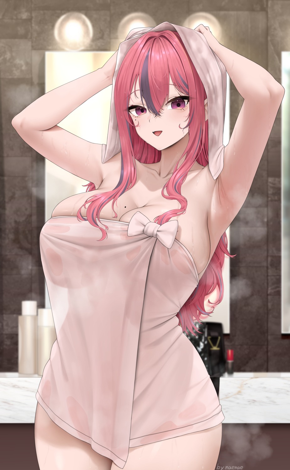 azur_lane bremerton_(azur_lane) foria_sensei see_through towel wet