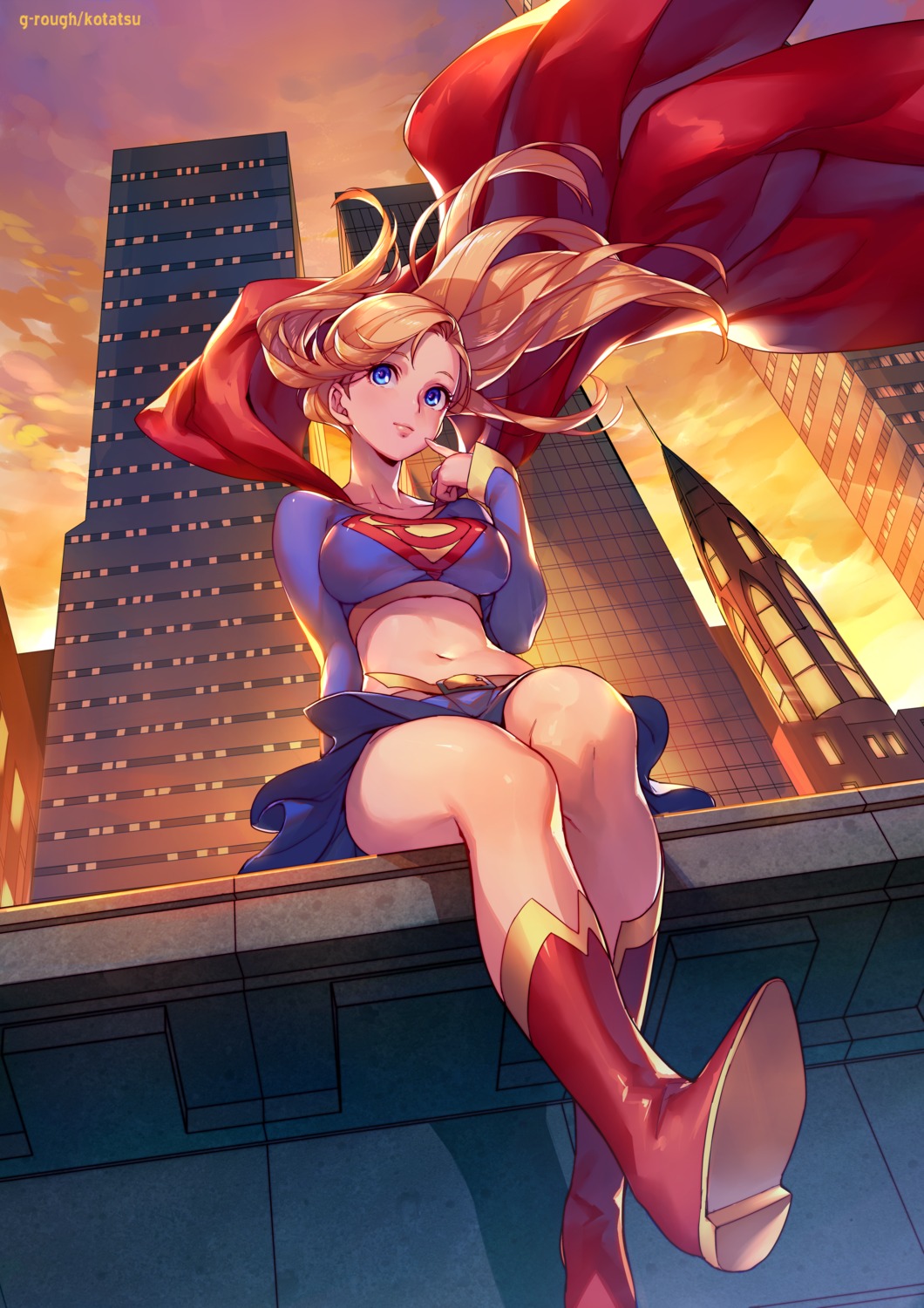 dc_comics kotatsu_(g-rough) skirt_lift supergirl supergirl_(character)